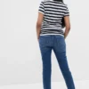 Jeans de maternité slim vintage à panneau intégral