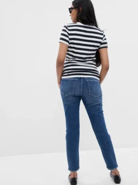 Jeans de maternité slim vintage à panneau intégral