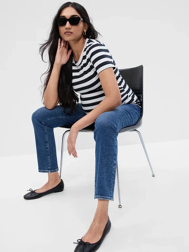 Jeans de maternité slim vintage à panneau intégral