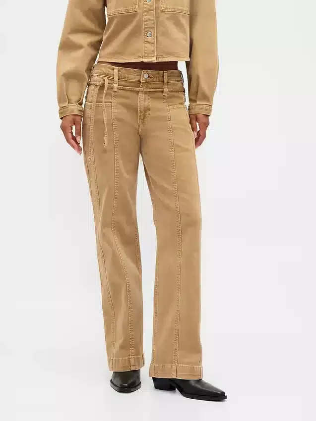 Jeans de taille basse avec micro-ceinture des années 90