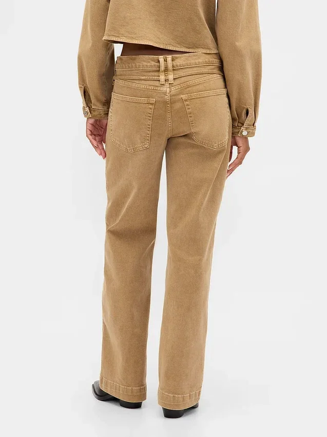 Jeans de taille basse avec micro-ceinture des années 90