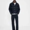 Jeans droit ample en tissu épais