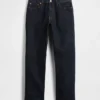 Jeans droit ample en tissu épais