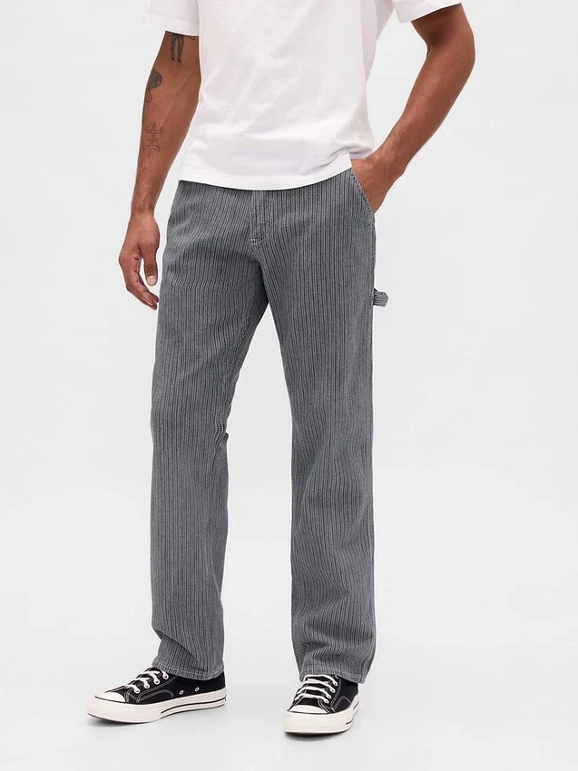 Jeans droit décontracté de style « carpenter »