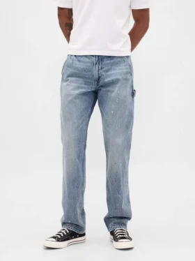 Jeans droit décontracté de style « carpenter »