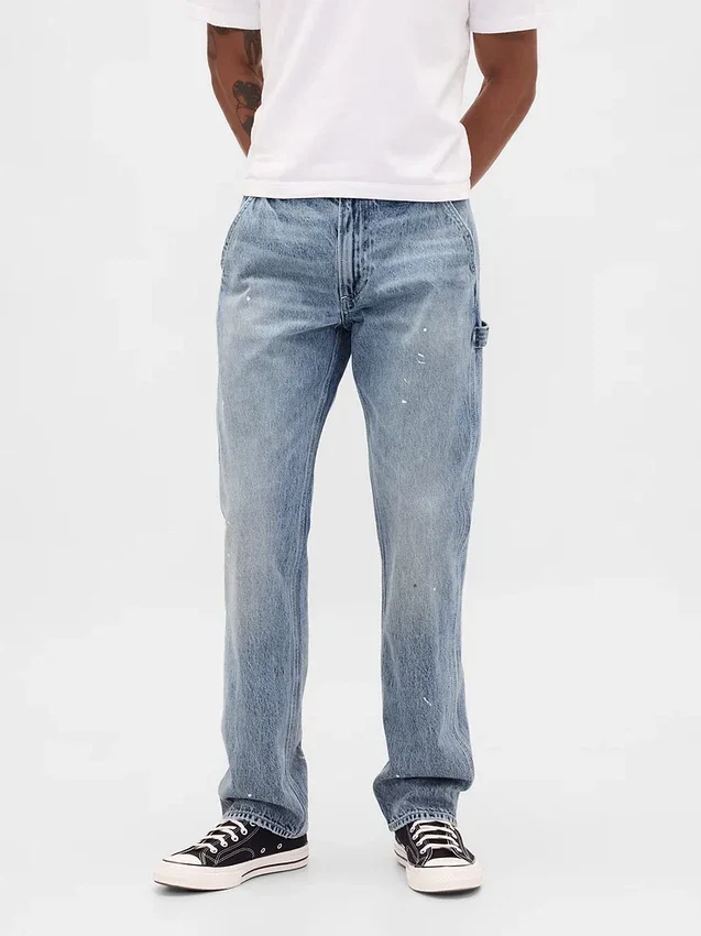 Jeans droit décontracté de style « carpenter »