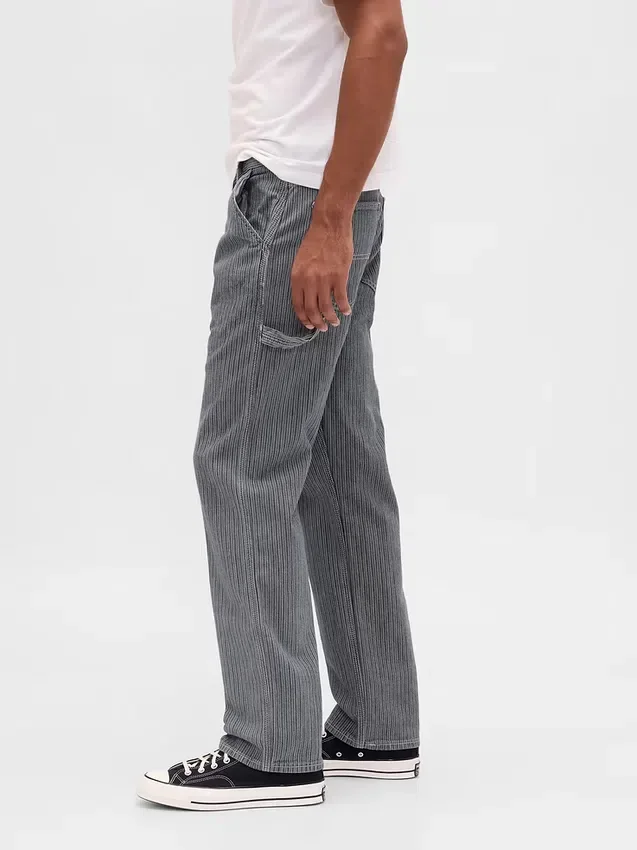 Jeans droit décontracté de style « carpenter »