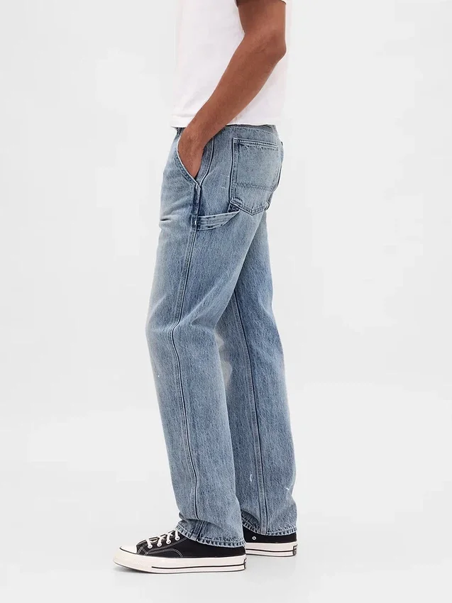 Jeans droit décontracté de style « carpenter »