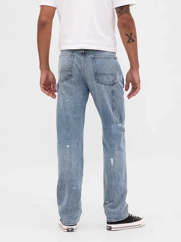 Jeans droit décontracté de style « carpenter »
