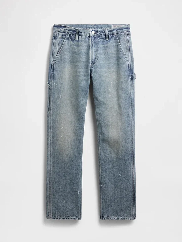 Jeans droit décontracté de style « carpenter »