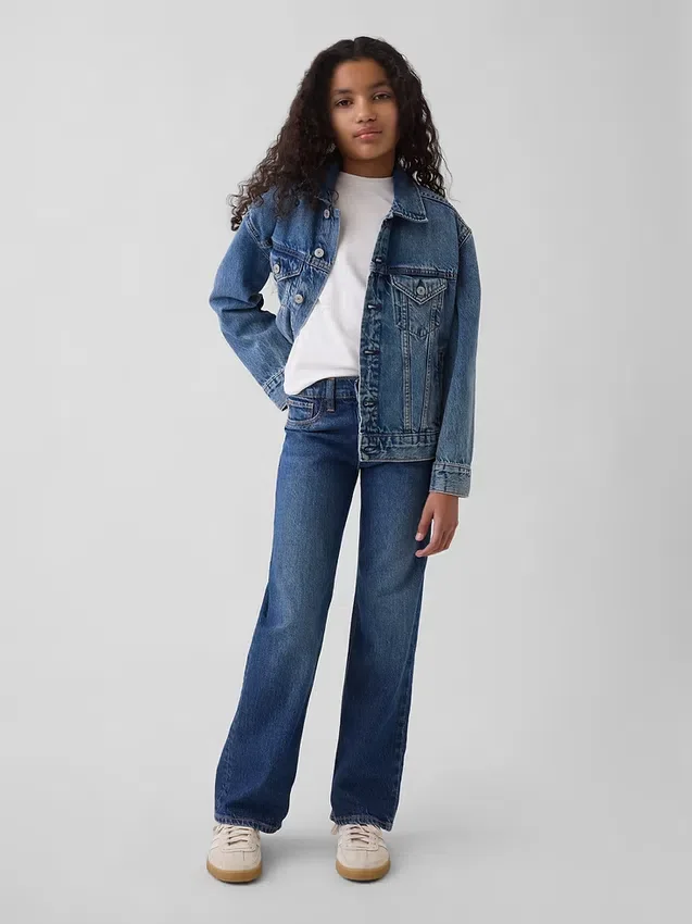 Jeans droit décontracté taille basse pour enfant
