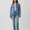 Jeans droit décontracté à taille mi-haute