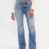 Jeans droit décontracté à taille mi-haute