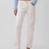Jeans droit décontracté à taille mi-haute