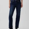 Jeans droit décontracté à taille mi-haute