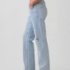 Jeans droit décontracté à taille mi-haute