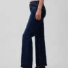 Jeans droit décontracté à taille mi-haute