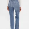 Jeans droit décontracté à taille mi-haute