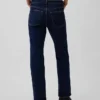 Jeans droit décontracté à taille mi-haute