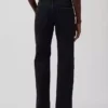 Jeans droit décontracté à taille mi-haute