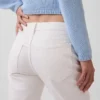 Jeans droit décontracté à taille mi-haute