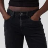 Jeans droit décontracté à taille mi-haute