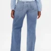 Jeans droit décontracté à taille mi-haute
