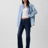 Jeans droit décontracté à taille mi-haute
