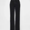 Jeans droit décontracté à taille mi-haute
