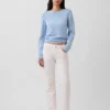 Jeans droit décontracté à taille mi-haute