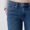 Jeans droit décontracté à taille mi-haute