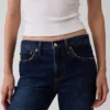 Jeans droit décontracté à taille mi-haute