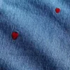 Jeans droit décontracté à taille mi-haute et broderies