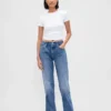 Jeans droit décontracté, taille mi-haute et coupe rigide