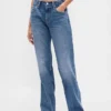Jeans droit décontracté, taille mi-haute et coupe rigide