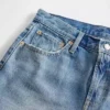Jeans droit décontracté, taille mi-haute et coupe rigide