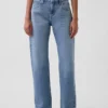 Jeans droit fuselé à taille mi-haute