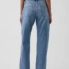 Jeans droit fuselé à taille mi-haute