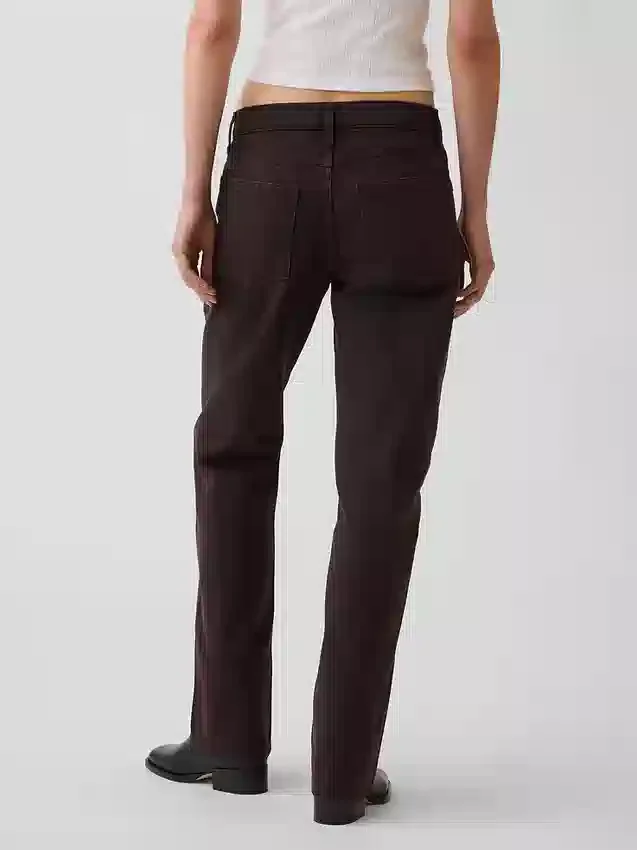 Jeans droit fuselé à taille mi-haute