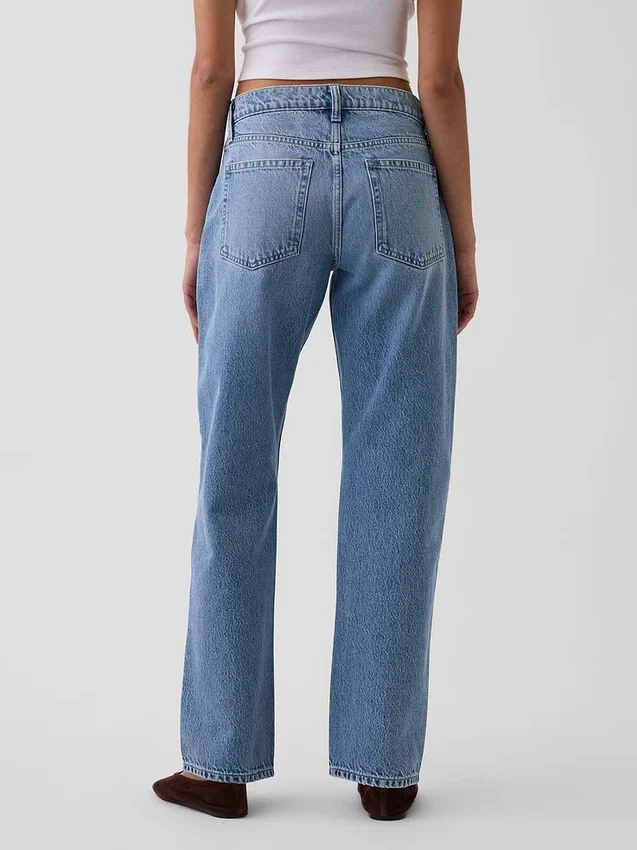Jeans droit fuselé à taille mi-haute