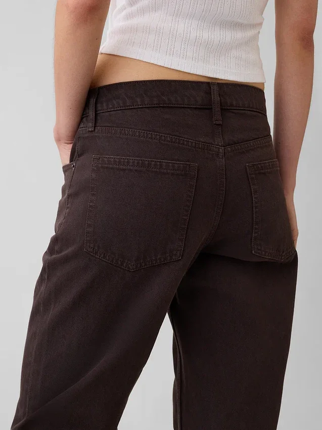 Jeans droit fuselé à taille mi-haute