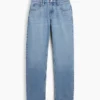 Jeans droit fuselé à taille mi-haute