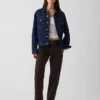 Jeans droit fuselé à taille mi-haute