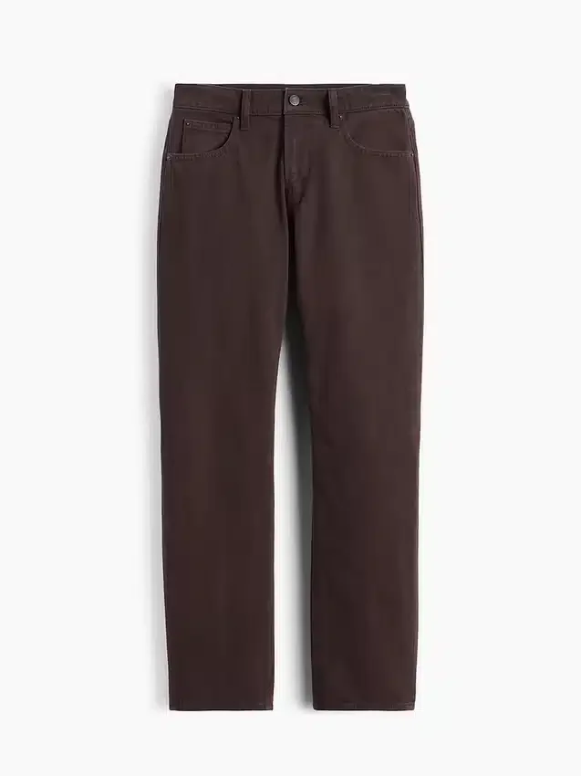 Jeans droit fuselé à taille mi-haute
