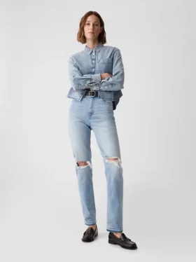 Jeans droit taille haute « cheeky »