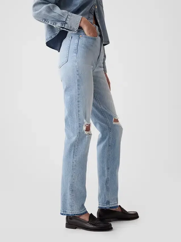 Jeans droit taille haute « cheeky »