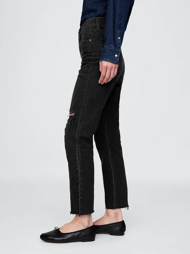 Jeans droit taille haute « cheeky »