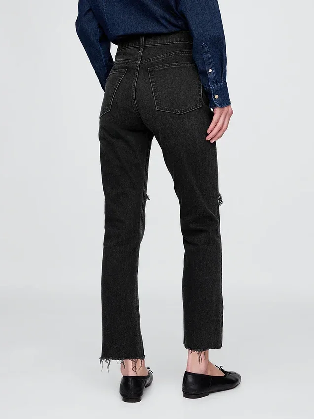 Jeans droit taille haute « cheeky »