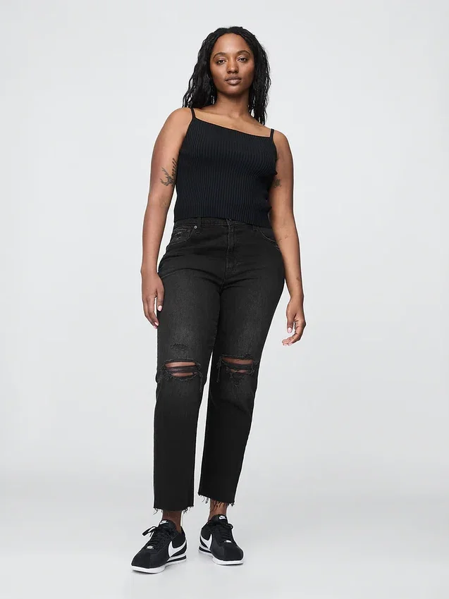 Jeans droit taille haute « cheeky »