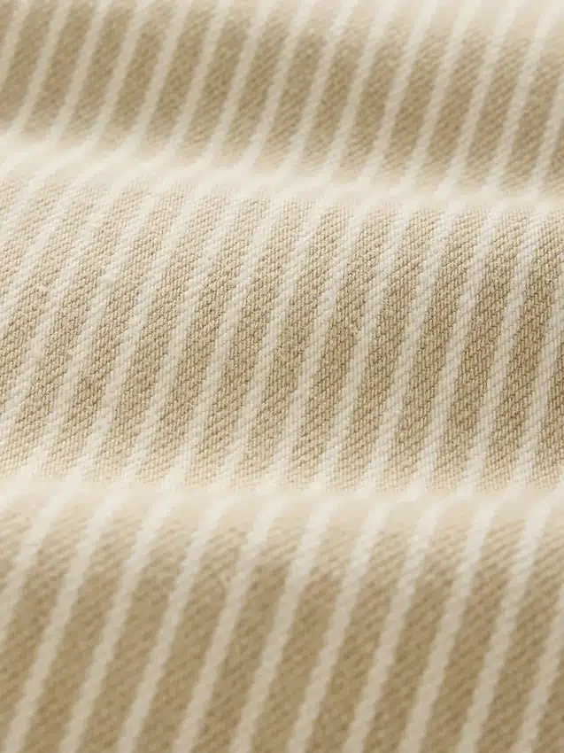 Jeans droit à taille haute à rayures kaki
